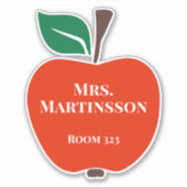 Sticker Nom de l'enseignant Numéro de chambre Rouge Green  (Devant)