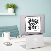 Sticker Nom de l'entreprise Url QR Code Modèle Personnalis (Ordinateur portable sur le bureau)