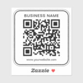 Sticker Nom de l'entreprise Url QR Code Modèle simple pers (Feuille)