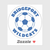 Sticker Nom de l'équipe de football bleu (Feuille)