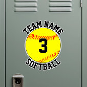 Sticker Nom de l'équipe de softball et numéro du joueur Sp