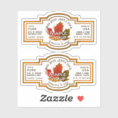 Sticker Nom de l'État Sirop d'érable vinyle étanche avec f (Feuille)