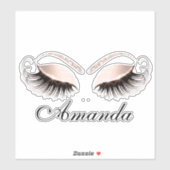 Sticker Nom de l'extension rose Pink Makeup Artist Lashes (Feuille)
