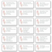 Sticker Nom de l'invité individuel Adresse Fleurs de print (Devant)