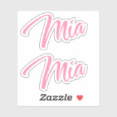 Sticker Nom de Mia x2 (Feuille)