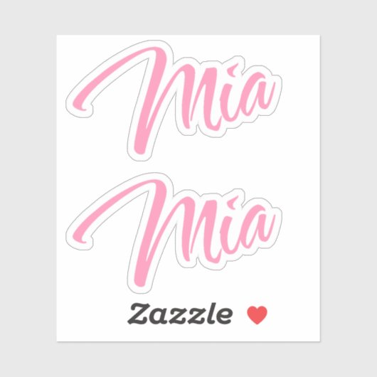 Sticker Nom de Mia x2 (Feuille)