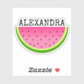 Sticker Nom de pastèque rose (Feuille)