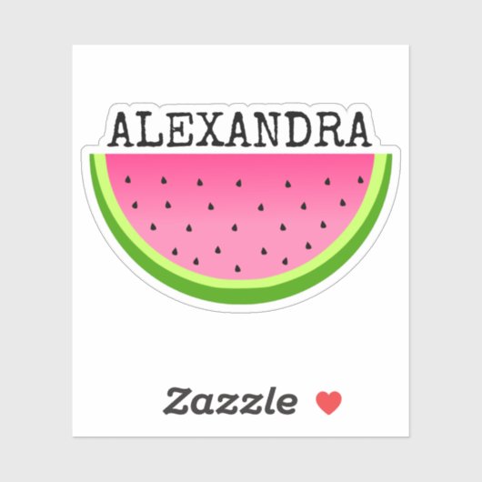 Sticker Nom de pastèque rose (Feuille)