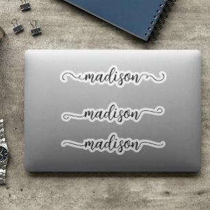 Sticker Nom de police manuscrit Monogramme Calligraphie