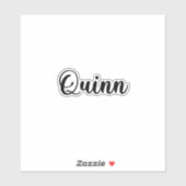 Sticker Nom de Quinn - Calligraphie manuscrite (Feuille)