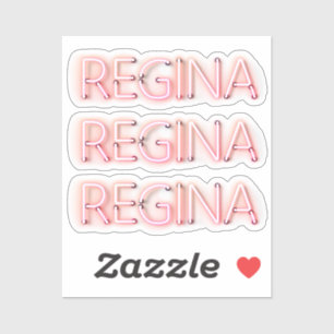 Sticker Nom de Regina en néon brillant nouveauté x3