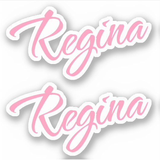 Sticker Nom de Regina en rose x2 (Devant)