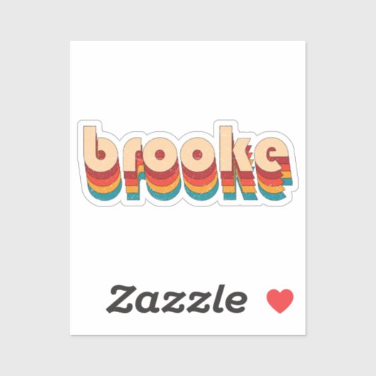 Sticker Nom de Retro Brooke (Feuille)