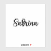 Sticker Nom de Sabrina - Calligraphie manuscrite (Feuille)