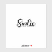 Sticker Nom de Sadie - Calligraphie manuscrite (Feuille)