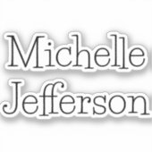 Sticker Nom de script noir et blanc tendance Chic (Recto)