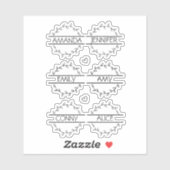 Sticker Nom de script personnalisé clair (Feuille)