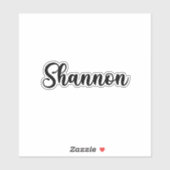 Sticker Nom de Shannon - Calligraphie manuscrite (Feuille)