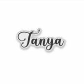 Sticker Nom de Tanya - Calligraphie manuscrite (Devant)