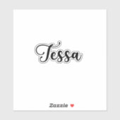 Sticker Nom de Tessa - Calligraphie manuscrite (Feuille)