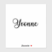 Sticker Nom de Yvonne - Calligraphie manuscrite (Feuille)