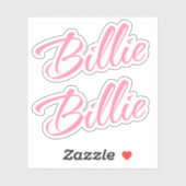 Sticker Nom décoratif Billie en rose x2 (Feuille)