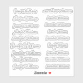 Sticker Nom d'écriture moderne (18 styles) - Argent (Feuille)