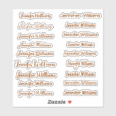 Sticker Nom d'écriture moderne (18 styles) - Bronze (Feuille)