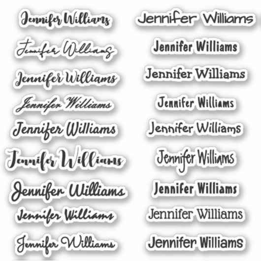 Sticker Nom d'écriture moderne (18 styles) - Noir (Devant)
