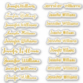 Sticker Nom d'écriture moderne (18 styles) - Or (Devant)