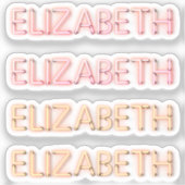 Sticker Nom d'Elizabeth dans lumières de néon brillant x4 (Recto)