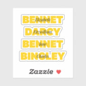 Sticker Nom des caractères principaux de la fierté et du p (Feuille)