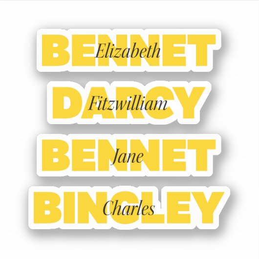 Sticker Nom des caractères principaux de la fierté et du p (Devant)