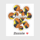 Sticker nom des enfants en or noir couleurs de l'équipe de (Feuille)