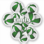 Sticker nom des enfants sur le vert blanc de l'équipe coul (Devant)