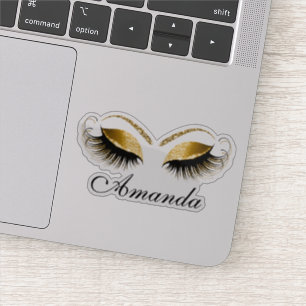 Sticker Nom d'extension de l'artiste maquillage Gold Parti