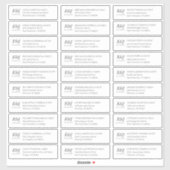 Sticker Nom d'hôte Mariage simple Monogramme Adresse (Feuille)