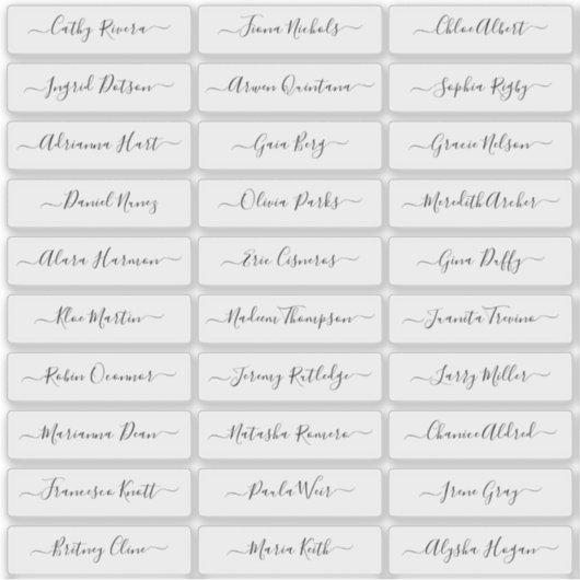 Sticker Nom d'invité de script moderne simple transparent (Devant)