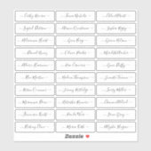 Sticker Nom d'invité de script moderne simple transparent (Feuille)
