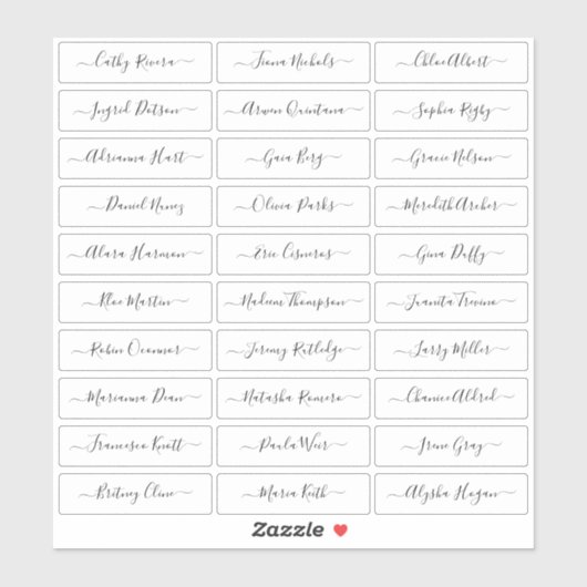 Sticker Nom d'invité de script moderne simple transparent (Feuille)