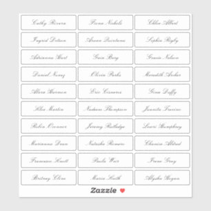 Sticker Nom d'invité élégant et classique transparent