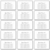 Sticker Nom d'invité Script et adresse Serif 15 Invitation (Devant)