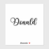 Sticker Nom Donald - Calligraphie manuscrite (Feuille)