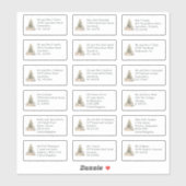 Sticker Nom du bénéficiaire individuel Adresse Arbre de No (Feuille)