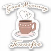 Sticker Nom Du Café Et Du Coeur Du Matin (Devant)