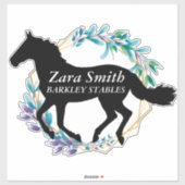 Sticker Nom du cheval personnalisé (Feuille)