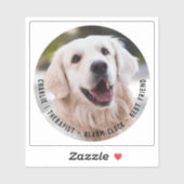 Sticker Nom du chien sentimental mignon Cheeky Photo Citat (Feuille)