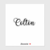 Sticker Nom du colton - Calligraphie manuscrite (Feuille)