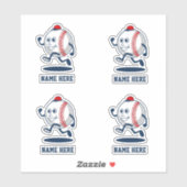 Sticker Nom du dessin animé personnalisé de baseball softb (Feuille)