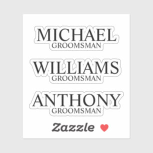 Sticker Nom du Groomsman Personnalisé moderne